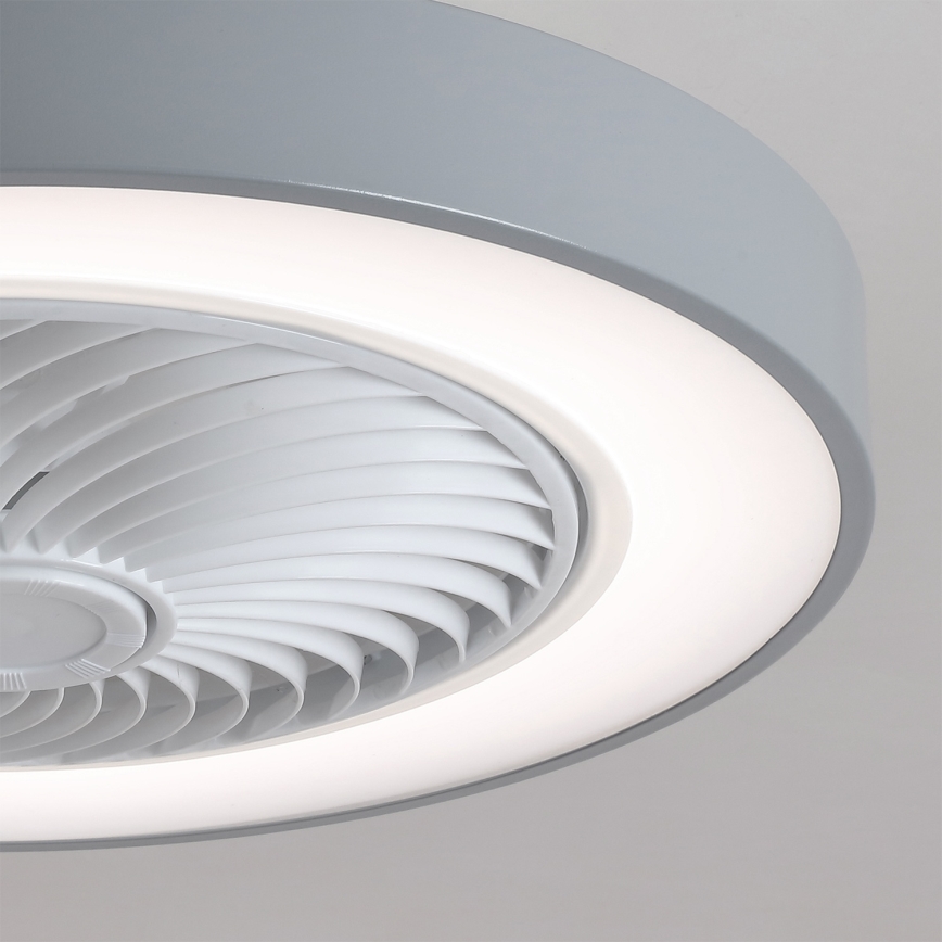Brilagi - LED Stmívatelné stropní svítidlo s ventilátorem LED/38W/230V 3000-6500K 3000-6500K pr. 50 cm šedá + dálkové ovládání