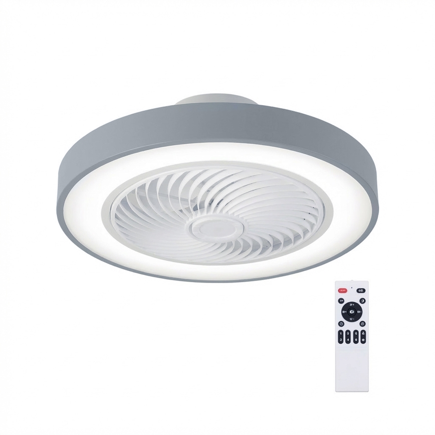 Brilagi - LED Stmívatelné stropní svítidlo s ventilátorem LED/38W/230V 3000-6500K 3000-6500K pr. 50 cm šedá + dálkové ovládání