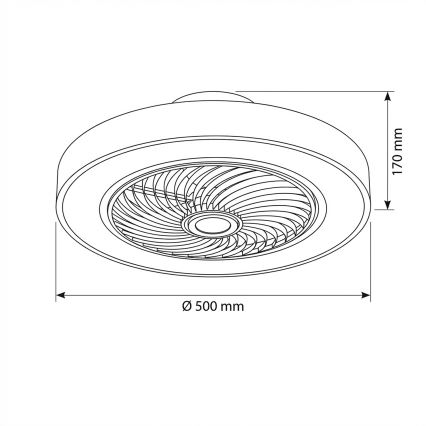 Brilagi - LED Stmívatelné stropní svítidlo s ventilátorem LED/38W/230V 3000-6500K 3000-6500K pr. 50 cm šedá + dálkové ovládání