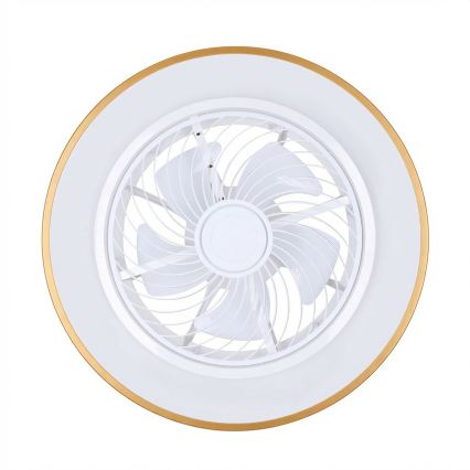 Brilagi - LED Stmívatelné stropní svítidlo s ventilátorem LED/38W/230V 3000-6500K pr. 50 cm zlatá + dálkové ovládání