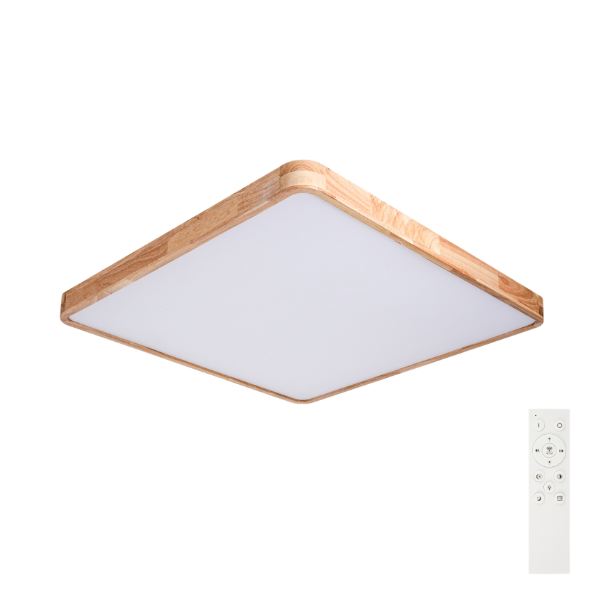 Brilagi - LED Stmívatelné stropní svítidlo WOODLINE SQUARE LED/100W/230V 3000-6000K dub 80x80 cm + dálkové ovládání