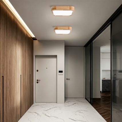 Brilagi - LED Stmívatelné stropní svítidlo WOODLINE SQUARE LED/48W/230V 3000-6000K dub 40x40 cm + dálkové ovládání