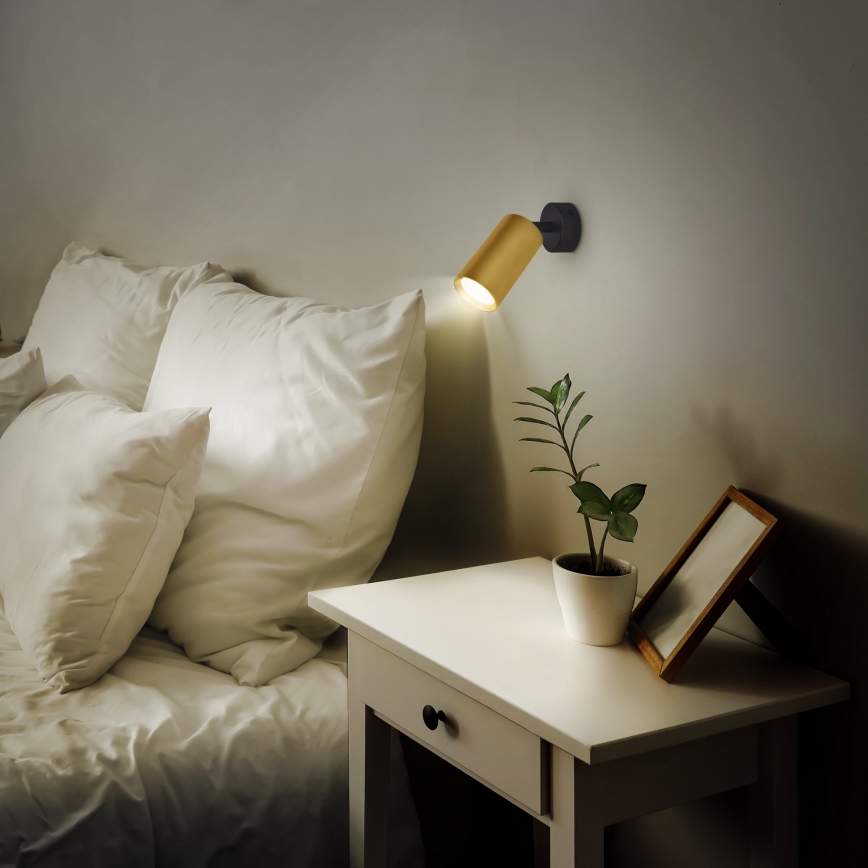 Brilagi - LED RGBW Stmívatelné bodové svítidlo SELE GOLDEN 1xGU10/4,8W/230V 3000K černá/zlatá + dálkové ovládání