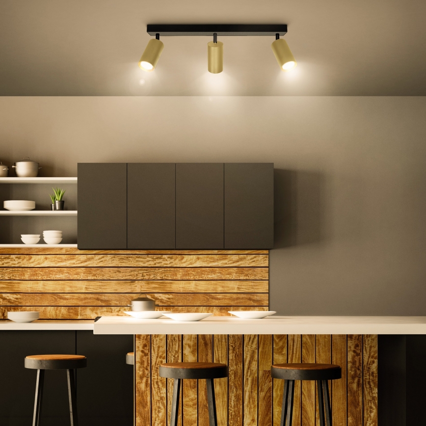 Brilagi - LED RGBW Stmívatelné bodové svítidlo SELE GOLDEN 3xGU10/6W/230V 3000K černá/zlatá