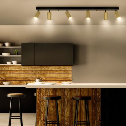 Brilagi - LED Stmívatelné bodové svítidlo SELE GOLDEN 6xGU10/6,5W/230V 2700-6500K černá/zlatá