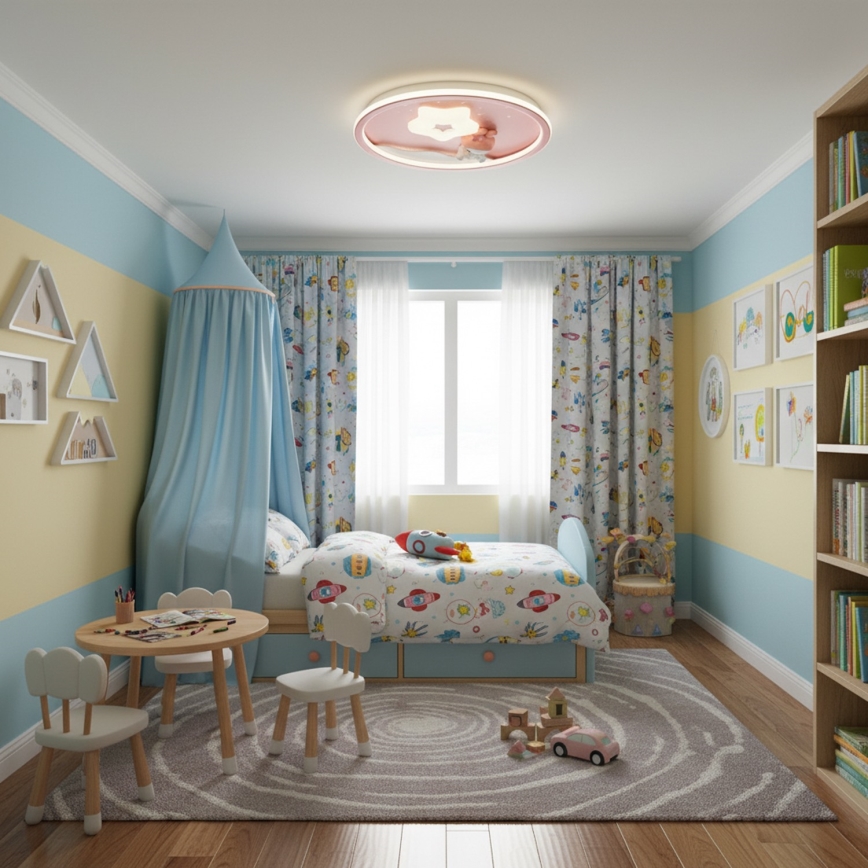 Brilagi - LED Stmívatelné dětské stropní svítidlo BUNNY LED/83W/230V 3000-6000K pr. 49 cm + dálkové ovládání