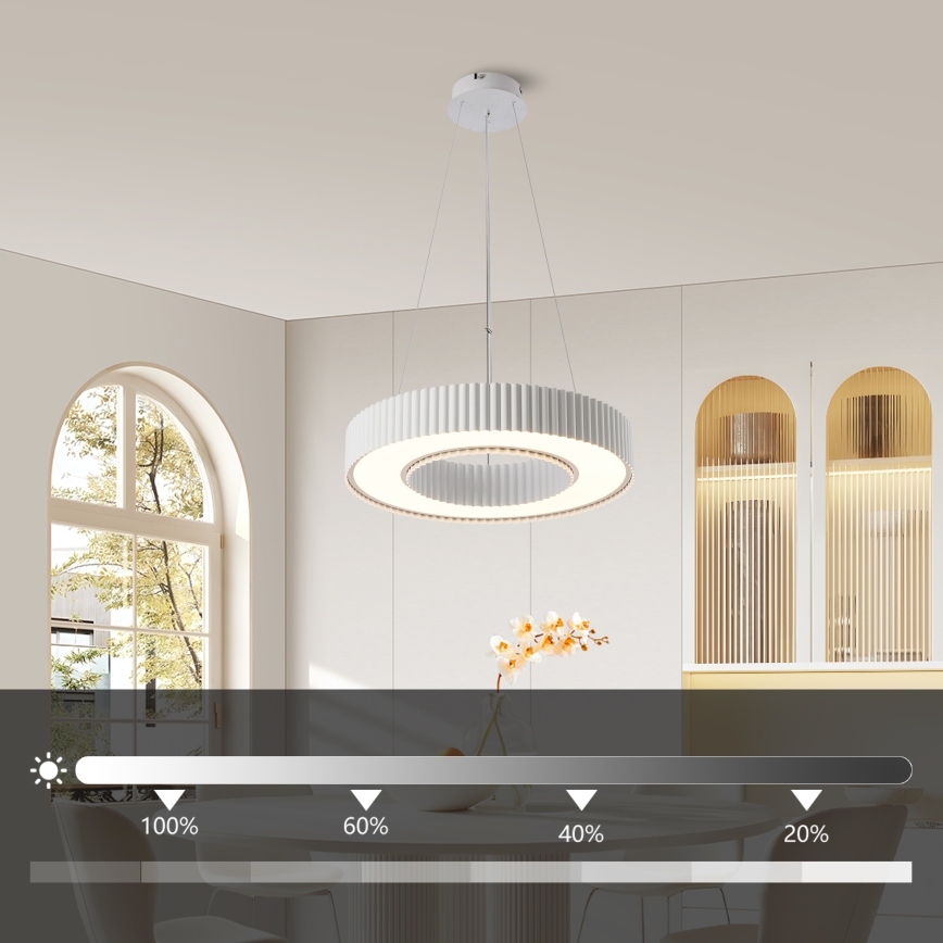Brilagi - LED Stmívatelný lustr na lanku LUMIX LED/48W/230V 3000-6000K bílá pr. 50 cm + dálkové ovládání