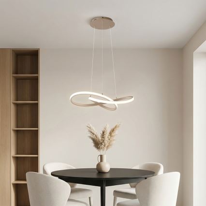 Brilagi - LED Stmívatelný lustr na lanku INFINITY LED/55W/230V 3000-6000K 50x50 cm béžová + dálkové ovládání