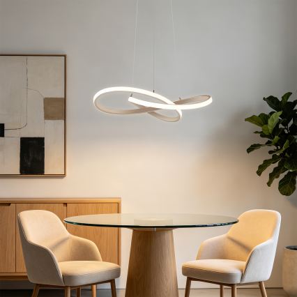 Brilagi - LED Stmívatelný lustr na lanku INFINITY LED/55W/230V 3000-6000K 50x50 cm béžová + dálkové ovládání