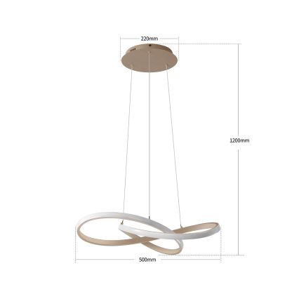 Brilagi - LED Stmívatelný lustr na lanku INFINITY LED/55W/230V 3000-6000K 50x50 cm béžová + dálkové ovládání