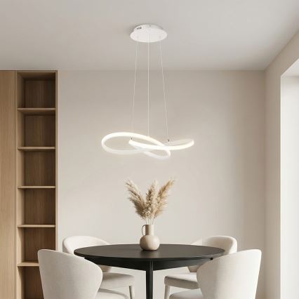 Brilagi - LED Stmívatelný lustr na lanku INFINITY LED/55W/230V 3000-6000K 50x50 cm bílá + dálkové ovládání