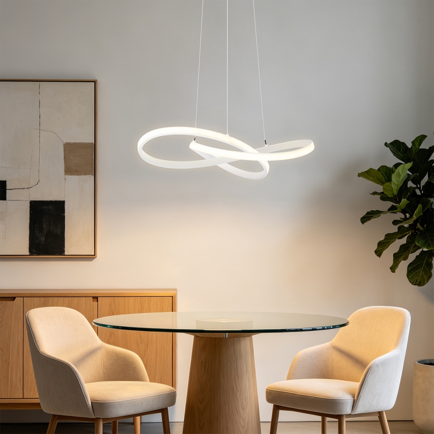 Brilagi - LED Stmívatelný lustr na lanku INFINITY LED/55W/230V 3000-6000K 50x50 cm bílá + dálkové ovládání