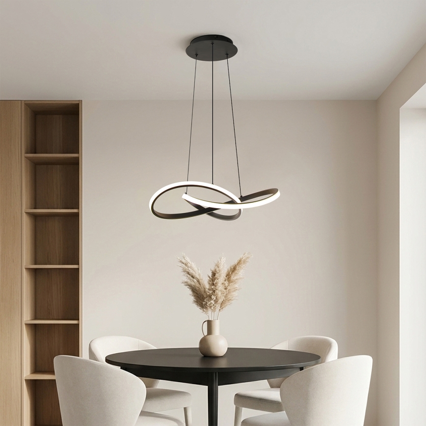 Brilagi - LED Stmívatelný lustr na lanku INFINITY LED/55W/230V 3000-6000K 50x50 cm černá + dálkové ovládání