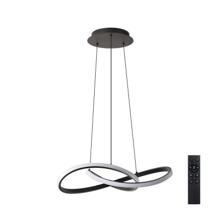 Brilagi - LED Stmívatelný lustr na lanku INFINITY LED/55W/230V 3000-6000K 50x50 cm černá + dálkové ovládání