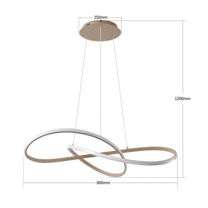 Brilagi - LED Stmívatelný lustr na lanku INFINITY LED/80W/230V 3000-6000K 80x80 cm béžová + dálkové ovládání