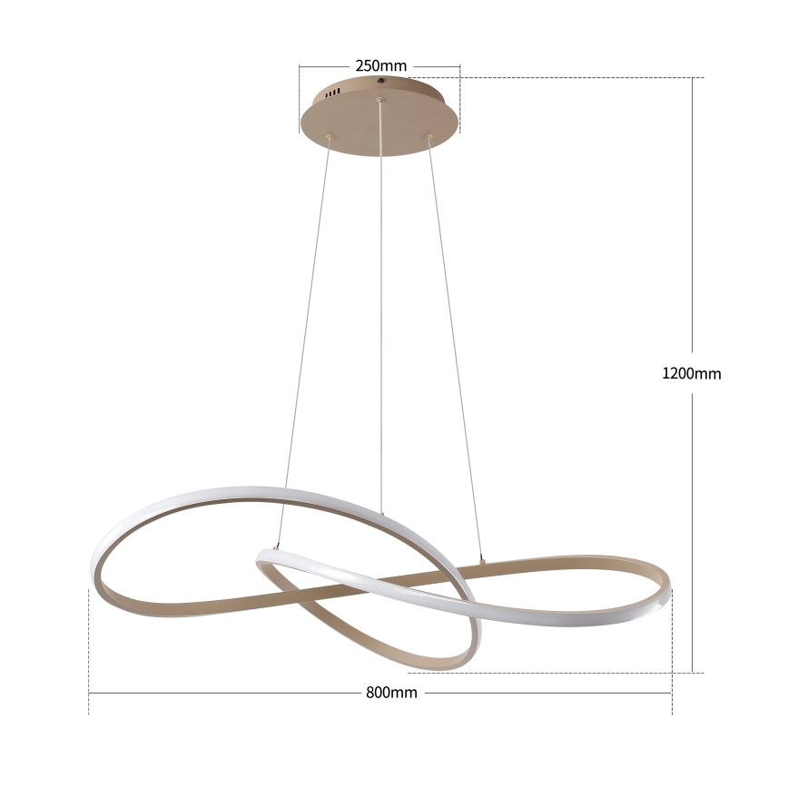 Brilagi - LED Stmívatelný lustr na lanku INFINITY LED/80W/230V 3000-6000K 80x80 cm béžová + dálkové ovládání