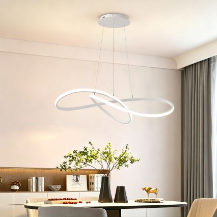 Brilagi - LED Stmívatelný lustr na lanku INFINITY LED/80W/230V 3000-6000K 80x80 cm bílá + dálkové ovládání