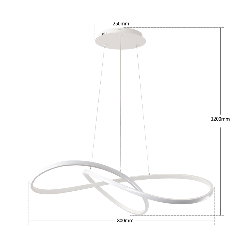 Brilagi - LED Stmívatelný lustr na lanku INFINITY LED/80W/230V 3000-6000K 80x80 cm bílá + dálkové ovládání