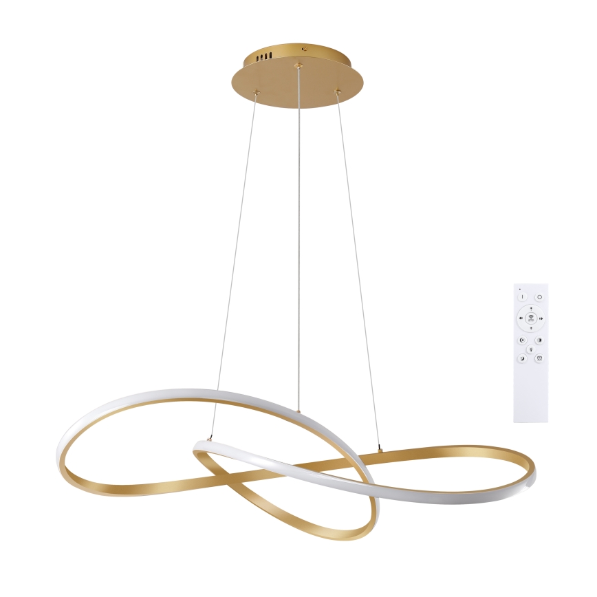Brilagi - LED Stmívatelný lustr na lanku INFINITY LED/80W/230V 3000-6000K 80x80 cm zlatá + dálkové ovládání