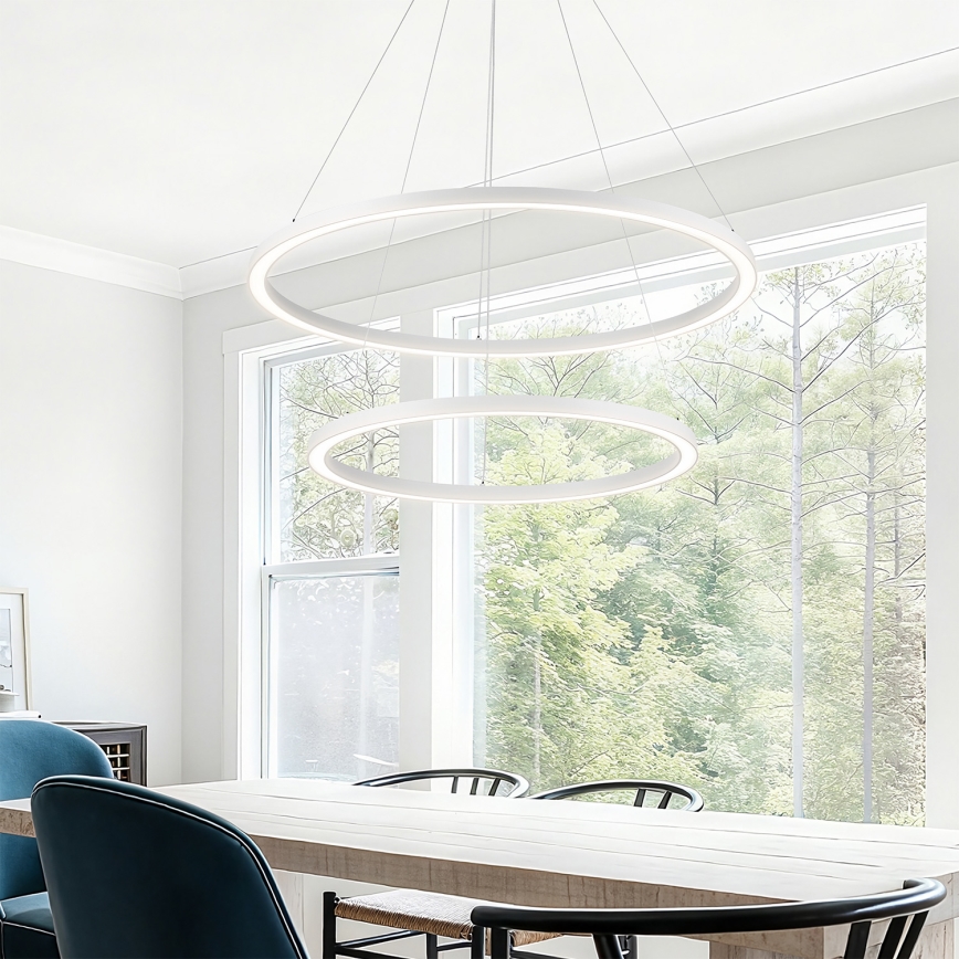 Brilagi - LED Stmívatelný lustr na lanku PORTOFINO LED/98W/230V 3000-6000K pr. 80 cm bílá + dálkové ovládání