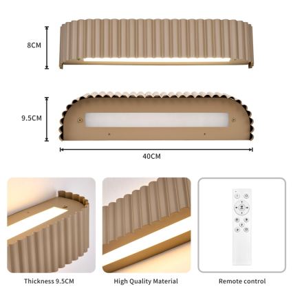 BRILAGI - LED Stmívatelné nástěnné svítidlo FALCON MODERN LED/14W/230V 3000-6000K 40 cm béžová + dálkové ovládání