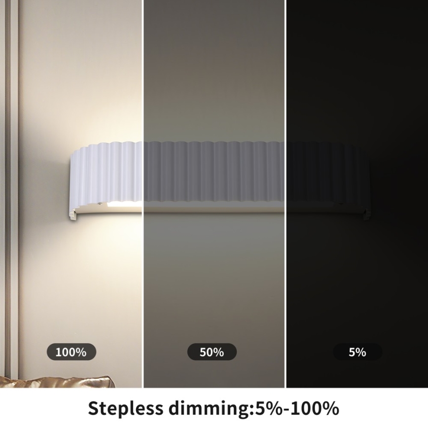 Brilagi - LED Stmívatelné nástěnné svítidlo FALCON MODERN LED/14W/230V 3000-6000K 40 cm bílá + dálkové ovládání