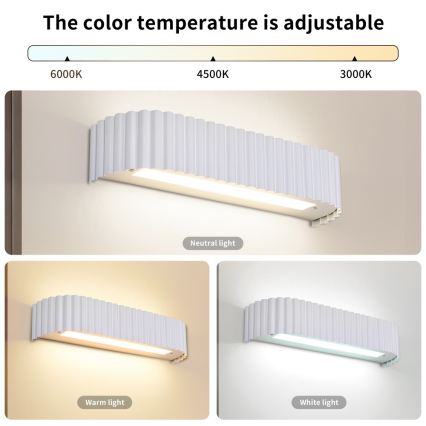 Brilagi - LED Stmívatelné nástěnné svítidlo FALCON MODERN LED/14W/230V 3000-6000K 40 cm bílá + dálkové ovládání