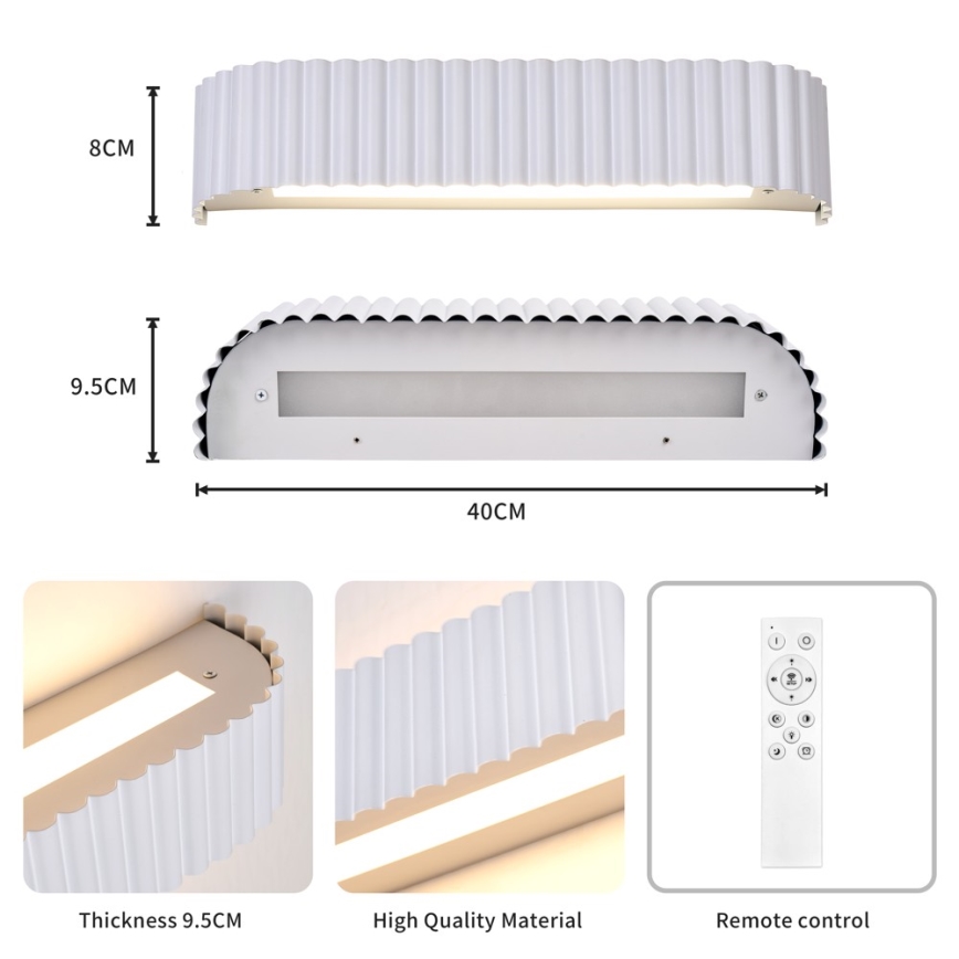 Brilagi - LED Stmívatelné nástěnné svítidlo FALCON MODERN LED/14W/230V 3000-6000K 40 cm bílá + dálkové ovládání