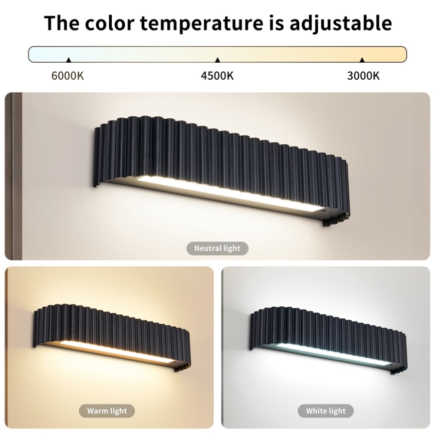 Brilagi - LED Stmívatelné nástěnné svítidlo FALCON MODERN LED/14W/230V 3000-6000K 40 cm černá + dálkové ovládání