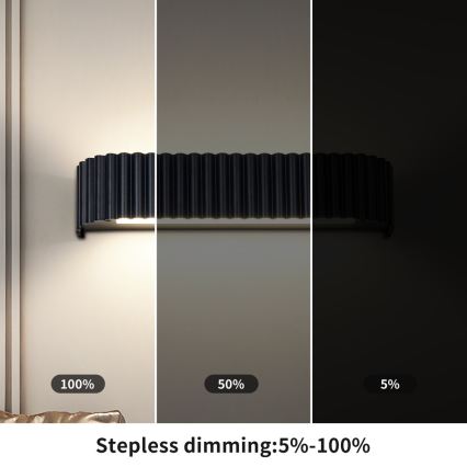 Brilagi - LED Stmívatelné nástěnné svítidlo FALCON MODERN LED/14W/230V 3000-6000K 40 cm černá + dálkové ovládání