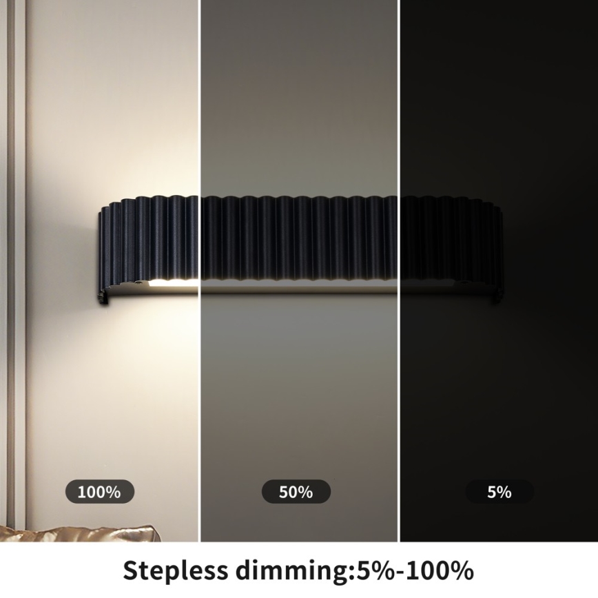Brilagi - LED Stmívatelné nástěnné svítidlo FALCON MODERN LED/14W/230V 3000-6000K 40 cm černá + dálkové ovládání