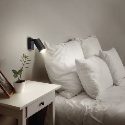 Brilagi - LED RGBW Stmívatelné nástěnné bodové svítidlo SELE 1xGU10/4,8W/230V 3000K černá/zlatá + dálkové ovládání