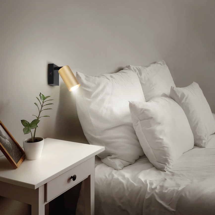 Brilagi - LED RGBW Stmívatelné nástěnné bodové svítidlo SELE 1xGU10/6W/230V 3000K černá/zlatá