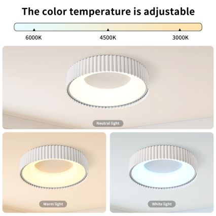 Brilagi - LED Stmívat. stropní svítidlo FALCON MODERN LED/30W/230V 3000-6000K 40 cm bílá + dálkové ovládání