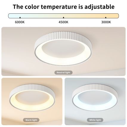 Brilagi - LED Stmívatelné stropní svítidlo FALCON MODERN LED/54W/230V 3000-6000K 60 cm bílá + dálkové ovládání