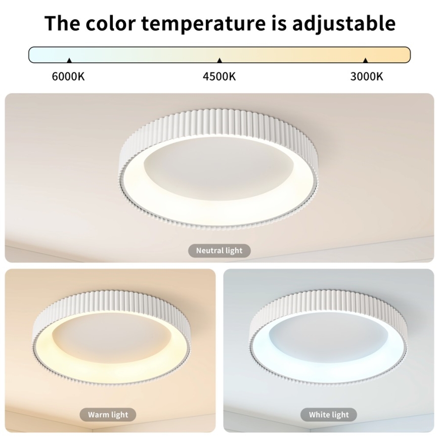 Brilagi - LED Stmívatelné stropní svítidlo FALCON MODERN LED/54W/230V 3000-6000K 60 cm bílá + dálkové ovládání
