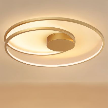Brilagi - LED Stmívatelné stropní svítidlo TWISTER LED/105W/230V 3000-6000K pr. 100 cm zlatá + dálkové ovládání