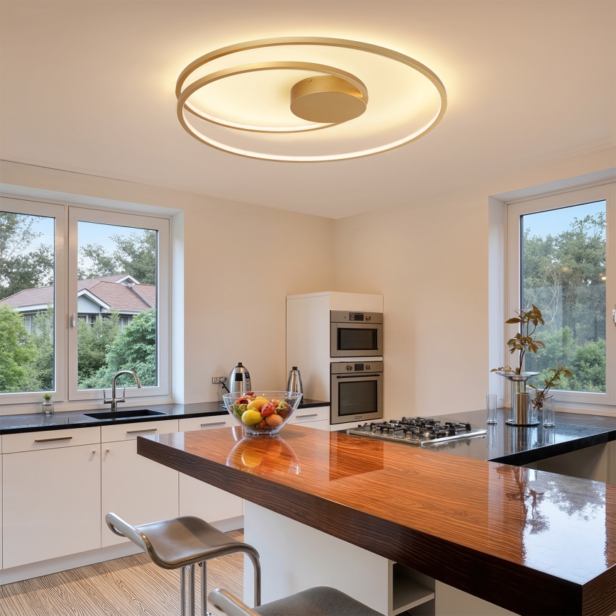 Brilagi - LED Stmívatelné stropní svítidlo TWISTER LED/105W/230V 3000-6000K pr. 100 cm zlatá + dálkové ovládání