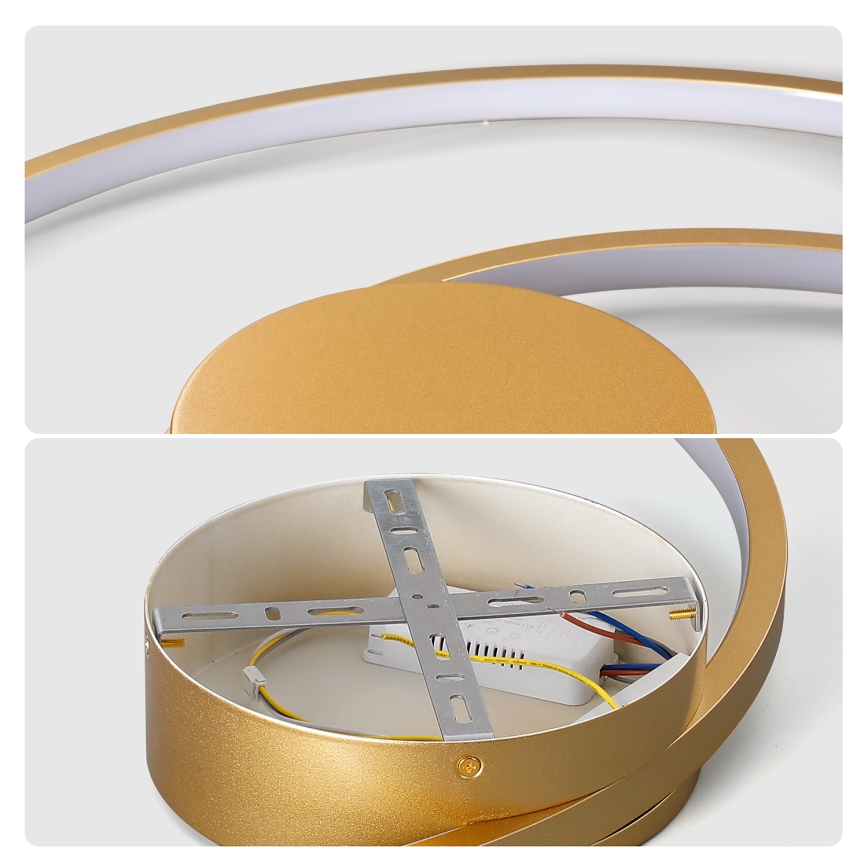 Brilagi - LED Stmívatelné stropní svítidlo TWISTER LED/105W/230V 3000-6000K pr. 100 cm zlatá + dálkové ovládání