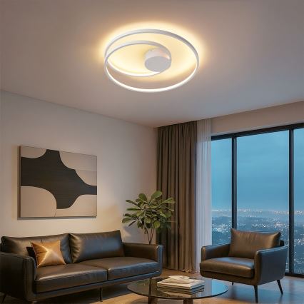 Brilagi - LED Stmívatelné stropní svítidlo TWISTER LED/48W/230V 3000-6000K pr. 50 cm bílá + dálkové ovládání