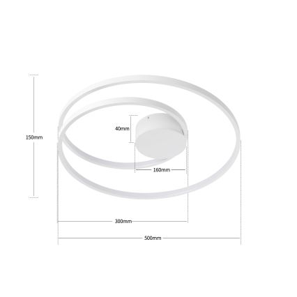 Brilagi - LED Stmívatelné stropní svítidlo TWISTER LED/48W/230V 3000-6000K pr. 50 cm bílá + dálkové ovládání