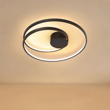 Brilagi - LED Stmívatelné stropní svítidlo TWISTER LED/48W/230V 3000-6000K pr. 50 cm černá + dálkové ovládání