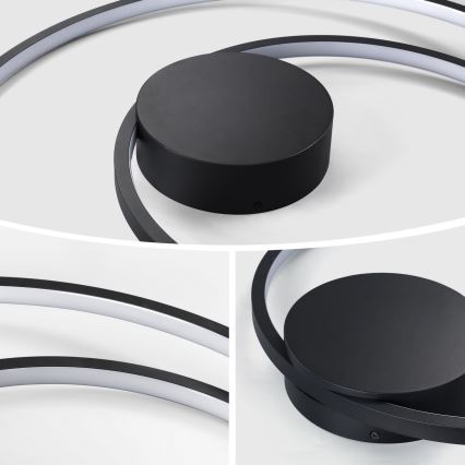 Brilagi - LED Stmívatelné stropní svítidlo TWISTER LED/48W/230V 3000-6000K pr. 50 cm černá + dálkové ovládání