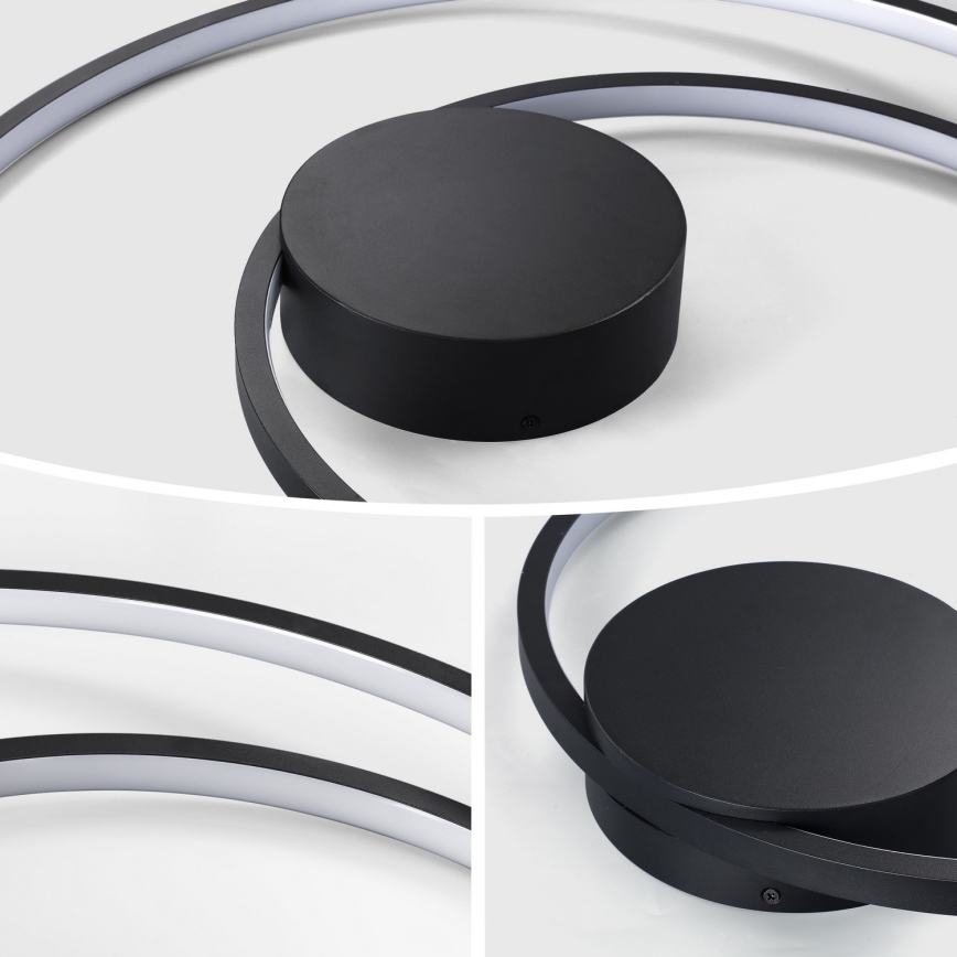 Brilagi - LED Stmívatelné stropní svítidlo TWISTER LED/48W/230V 3000-6000K pr. 50 cm černá + dálkové ovládání