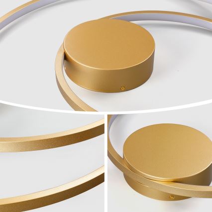 Brilagi - LED Stmívatelné stropní svítidlo TWISTER LED/48W/230V 3000-6000K pr. 50 cm zlatá + dálkové ovládání