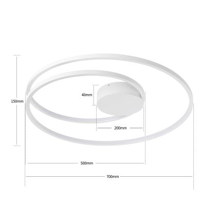 Brilagi - LED Stmívatelné stropní svítidlo TWISTER LED/75W/230V 3000-6000K pr. 70 cm bílá + dálkové ovládání