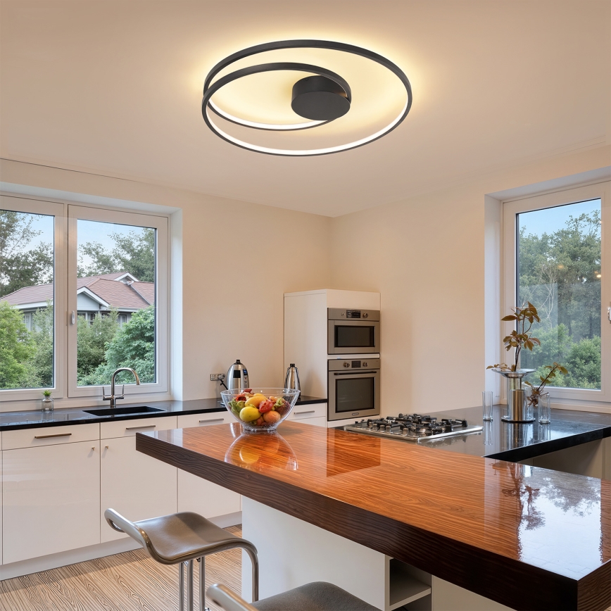 Brilagi - LED Stmívatelné stropní svítidlo TWISTER LED/75W/230V 3000-6000K pr. 70 cm černá + dálkové ovládání