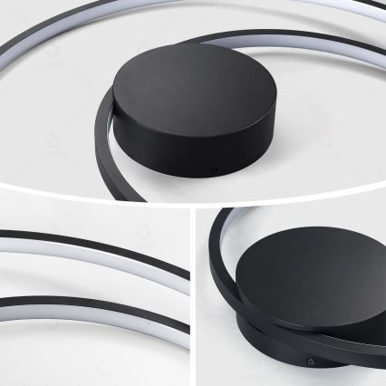 Brilagi - LED Stmívatelné stropní svítidlo TWISTER LED/75W/230V 3000-6000K pr. 70 cm černá + dálkové ovládání