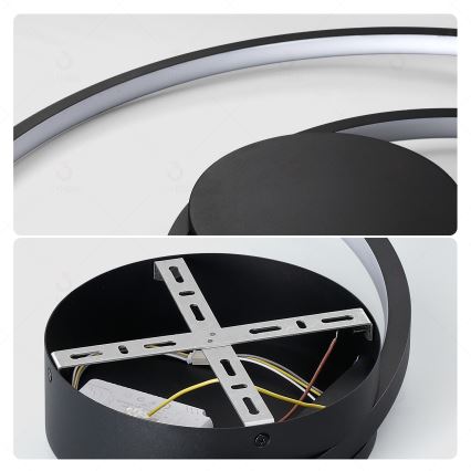 Brilagi - LED Stmívatelné stropní svítidlo TWISTER LED/75W/230V 3000-6000K pr. 70 cm černá + dálkové ovládání