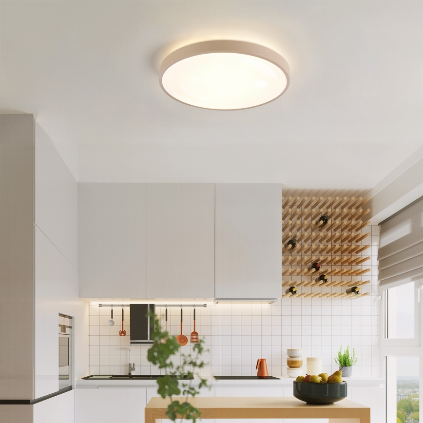 Brilagi - LED Stmívatelné stropní svítidlo GLASS POOL DOUBLE LED/48W/230V 3000-6000K 40 cm béžová + dálkové ovládání